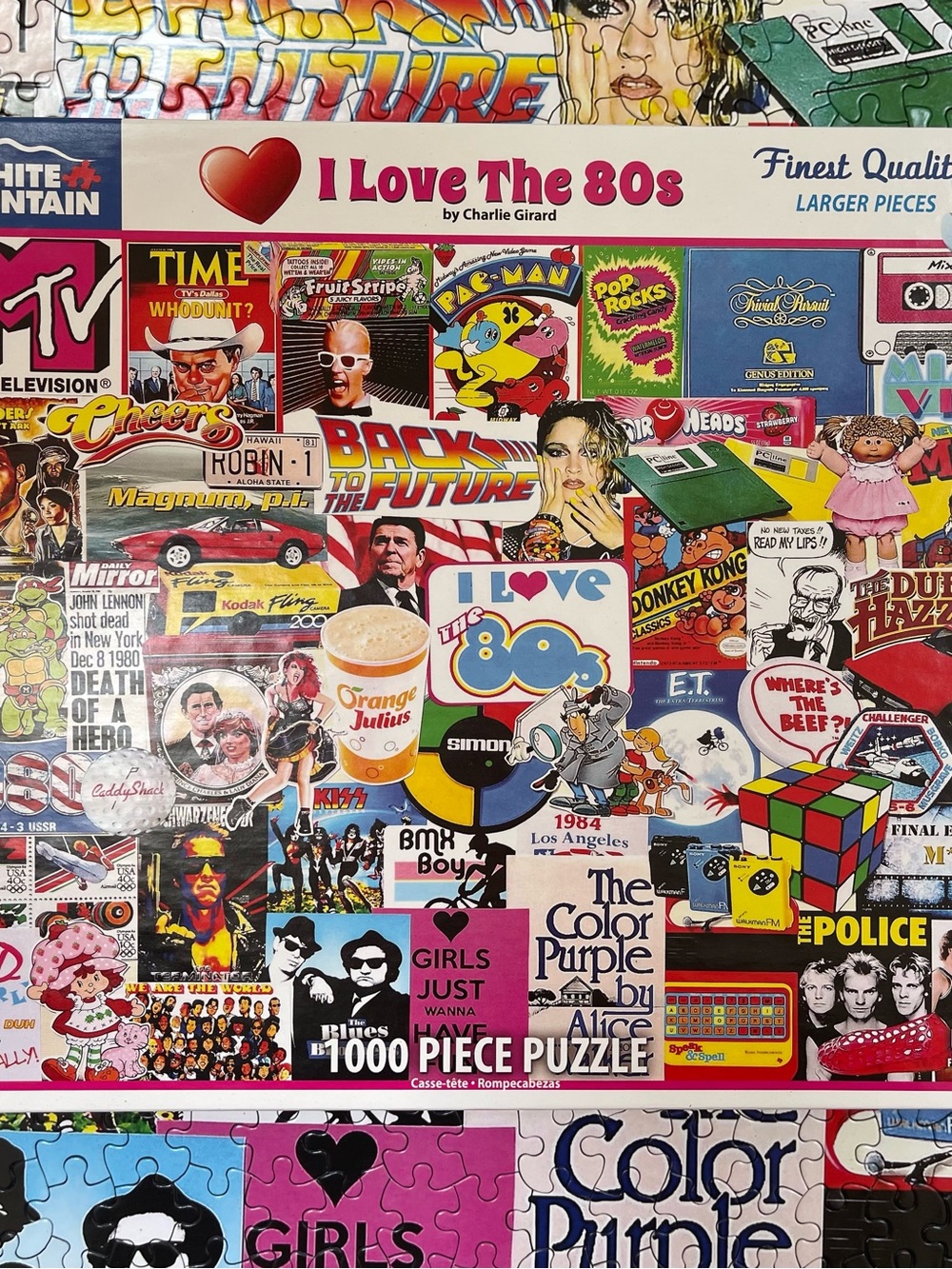 White Mountain "I Love The 80's" 1000 Piece Jigsaw Puzzle Complete